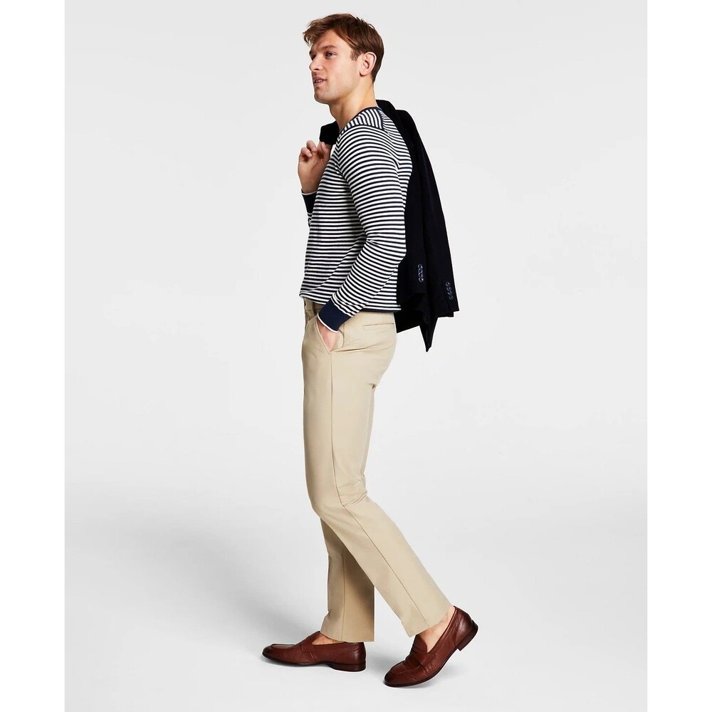 $95 NEW MICHAEL KORS Mens 40x32 Beige Stretch Bedford Classic Khaki/Chino Pants